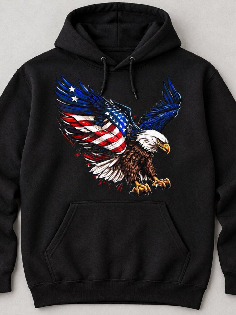 American Flag Eagle Hoodie, Gildan 18500 Unisex Pullover Sweatshirt